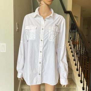 Columbia Sportswear white Shirt Men Sz XL slightly used